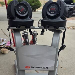 Adjustable Dumbbells with Stand - Black